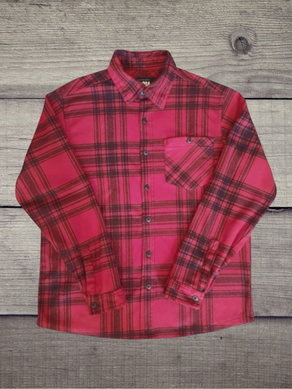 ODA Flannel Shirt Red Black Plaid Casual Cabincore Cozycore Grunge Streetwear M